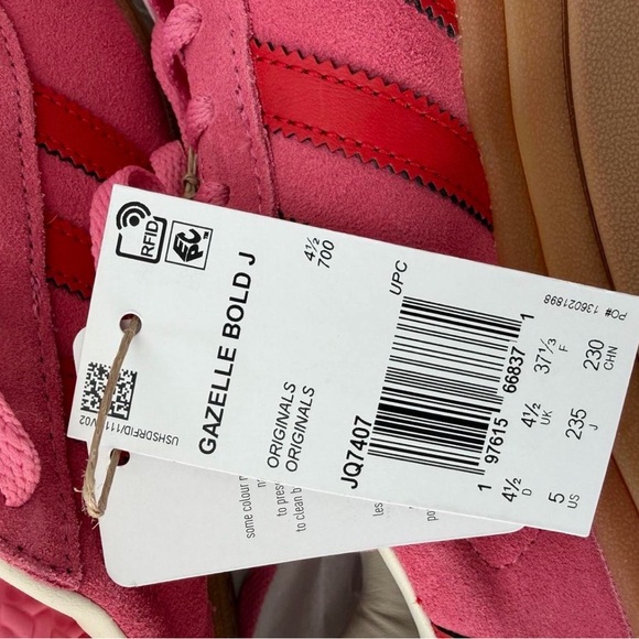 Adidas Women's Pink and Red Platform Sneakers - Picture 2 of 5